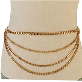 4 Layered Metal Chain Belt