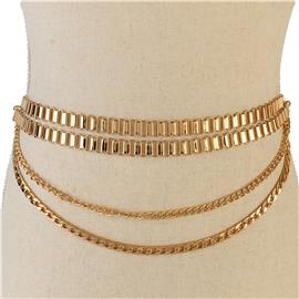 4 Layered Metal Chain Belt