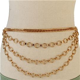 4 Layered Metal Chain Belt