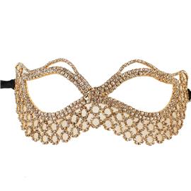 Rhinestones Cat Eye Mask