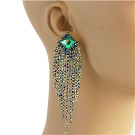 Rhinestone Fringed Earring