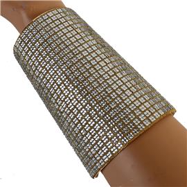 Rhinestones Long Cuff Bangle Bracelet