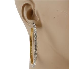 80mm Rhinestones Hoop Earring