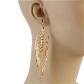 Metal Layereds Oval Earring