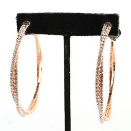 Rhinestones 60mm Hoop Earring