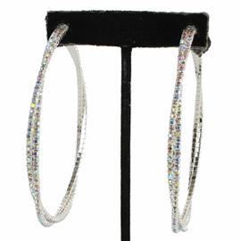 Rhinestones 70mm Hoop Earring