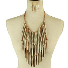 Fringed Chain Necklace Set