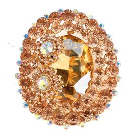 Crystal Oval Brooch