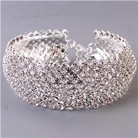 Casting Rhinestones Bangle Bracelet