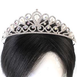 Rhinestones Pearls Tear Tiara