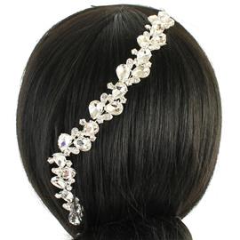 Crystal Tear Wired Long Hair Pin / Headband