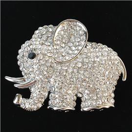 Rhinestone Elephant Brooch