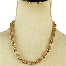 Metal TwisteD Chain Necklace Set