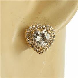 CZ Heart Stud Earring