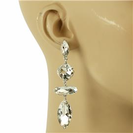 Crystal Square Leaves Earring