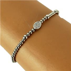 Stainless Steel Oval Stretch Bracelet