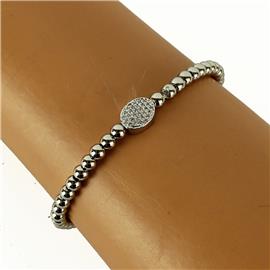 Stainless Steel Oval Stretch Bracelet