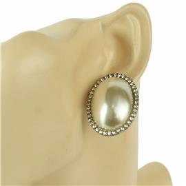 Pearl Oval Clip-On Earring