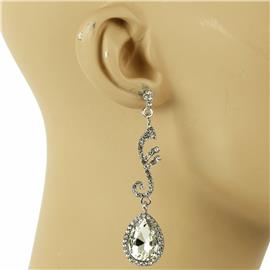 Crystal Swirl Teardrop Earring