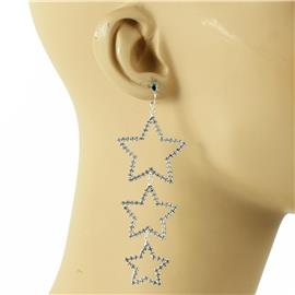 Rhinestones Star Long Earring