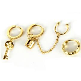 CZ Multi-Single Key Huggies Earring