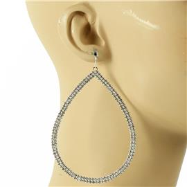 Rhinestones Long Teardrop Earring