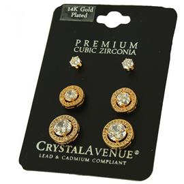 CZ 3 Pairs Earring