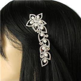 Rhinestones Pearl Swirl Hair Comb