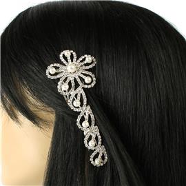 Rhinestones Pearl Flower Hair Comb