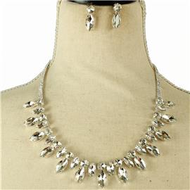 Crystal Stones Necklace Set