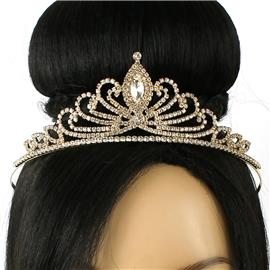 Rhinestones Swirl Leaves Tiara