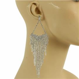 Rhinestones Long Earring