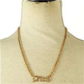 Link Chain Bitch Necklace Set