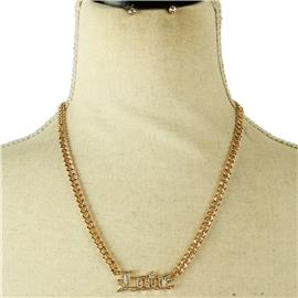 Link Chain Love Necklace Set