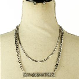 Double Chain Boss Girl Necklace Set