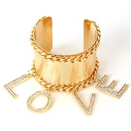 Metal Charms Love Bangle