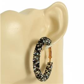 Fashion Rhinestones Hoop Earring