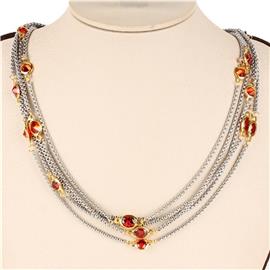 CZ Cable 5 Line Necklace