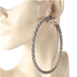 100mm Metal Stones Hoop Earring