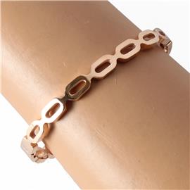 Stainless Steel Oval Chain Bangle