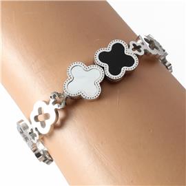 Stainless Steel Casting Clover Bangle