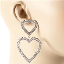 Rhinestones Heart Dangling Earring