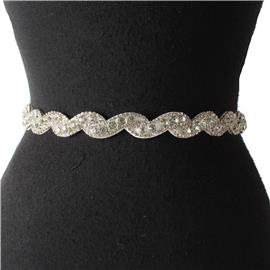 Rhinestones Swirl Ribbon Belt