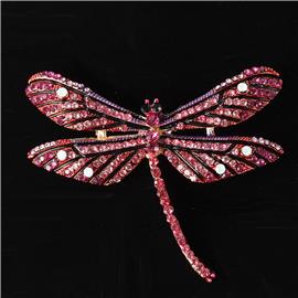 Crystal Dragonfly Brooch