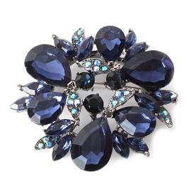 Crystal Round Tear Brooch