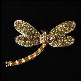 Rhinestones Dragonfly Brooch