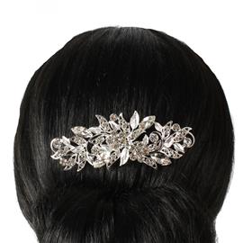 Crystal Metal Flower Hair Comb