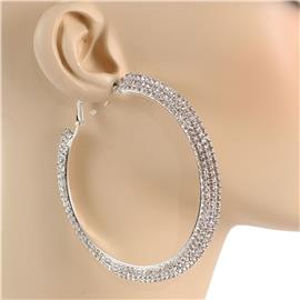 3.4" Rhinestone Hoop Earring