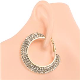 2′ Rhinestone 3 Line Hoop Earring