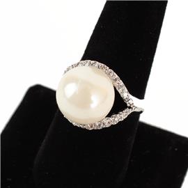 Rhinestone Pearl Ring